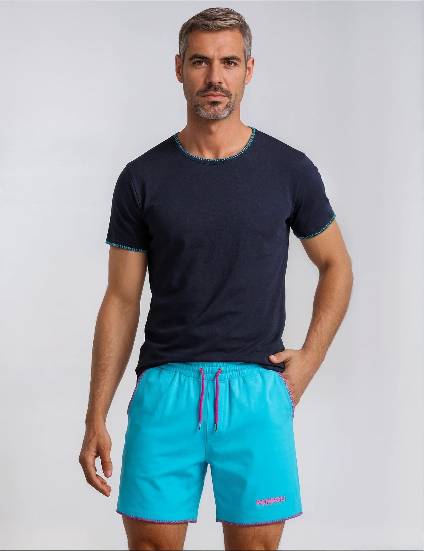 Sky-Blue Sweat-Shorts Man