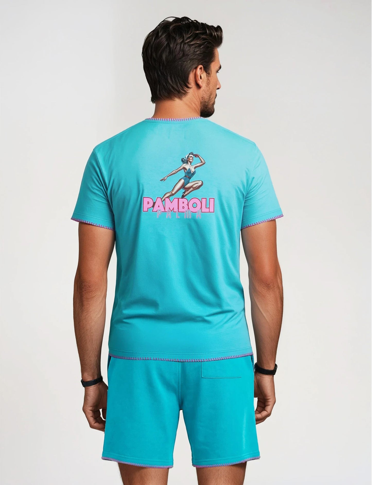 Sky-Blue Sweat-Shorts Man