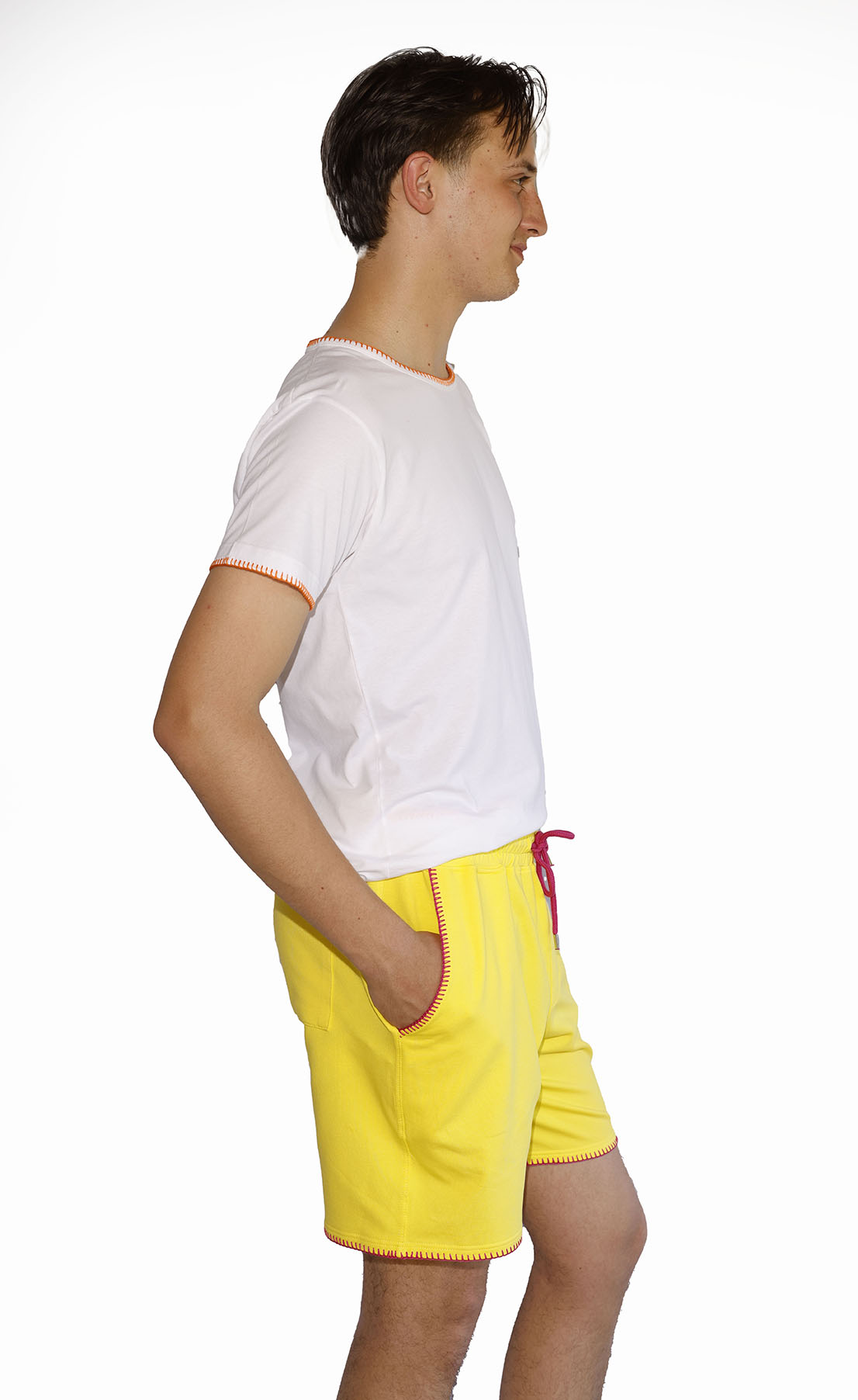 Gelbe Sweat-Shorts Mann