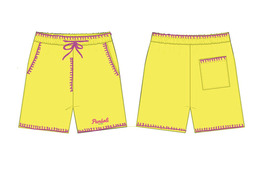Gelbe Sweat-Shorts Mann