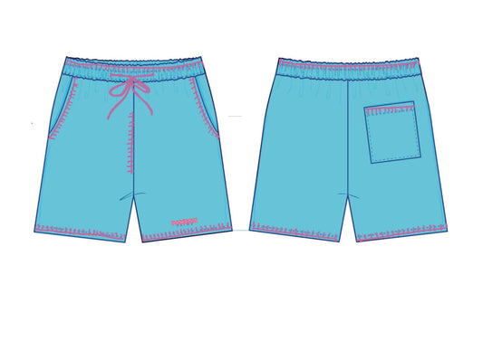 Himmelblaue Sweat-Shorts Mann